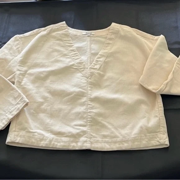 Madewell Cream Buttoned Long Sleeve Blouse - Picture 3 of 6